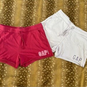 GAP Women's Athletic Shorts in Red and White